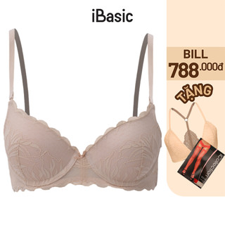 Áo ngực ren có gọng mút vừa cup demi daily iBasic - BRAW130-1