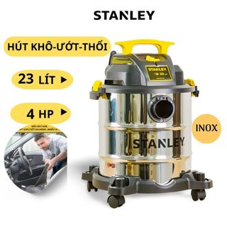 Máy Hút Bụi Gia Đình Cầm Tay 23L - 4Hp USA Stanley SL19116 Hút khô, ướt , thổi , inox - Chính hãng