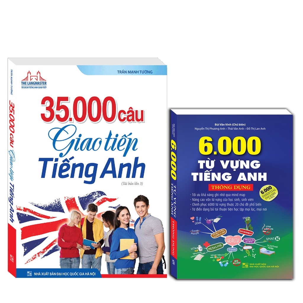 Sách - Combo 2c - 35000 câu giao tiếp tiếng Anh & 6000 từ vựng tiếng anh thông dụng (mềm)