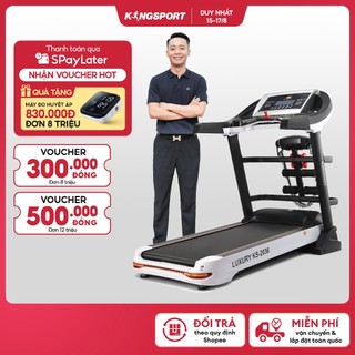 Máy chạy bộ tại nhà Kingsport Luxury KS-2036 có chức nâng dốc tự động, kèm theo đai massage và thanh gập bụng