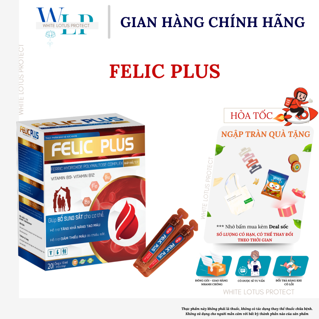 [HCM] Felic Plus Siro bổ sung sắt cho cơ thể (H/20 ống)