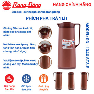 Phích nước Rạng Đông 1 lít 1040 ST3.E. Bình thủy giữ nhiệt, đựng nước, pha trà, cafe