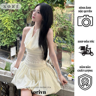  SET CỔ ĐỔ BUỘC CỔ SEXY KÈM CHÂN VÁY DÁNG BÍ