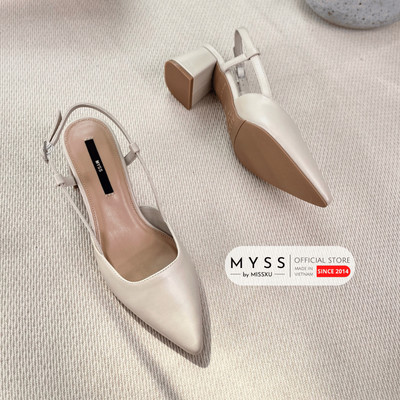 Giày cao gót nữ MYSS mũi nhọn gót vuông 5cm - 7cm thời trang - CG172