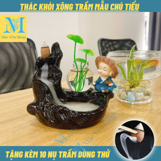 Thác Khói Trầm Hương CHÚ TIỂU XANH  BÊN SUỐI tặng 10 nụ trầm đốt hoặc xông nụ trầm hương