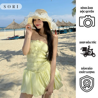 [SORI.VN]CÓ VÁY ĐẦM QUÂY NƠ DÁNG VÁY BÍ MẶC ĐI BIỂN ĐI CHƠI XINH DỄ T