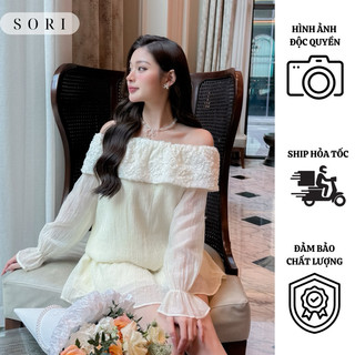    SET ÁO VÁY TRỄ VAI DÁNG PHỒNG TAY BO