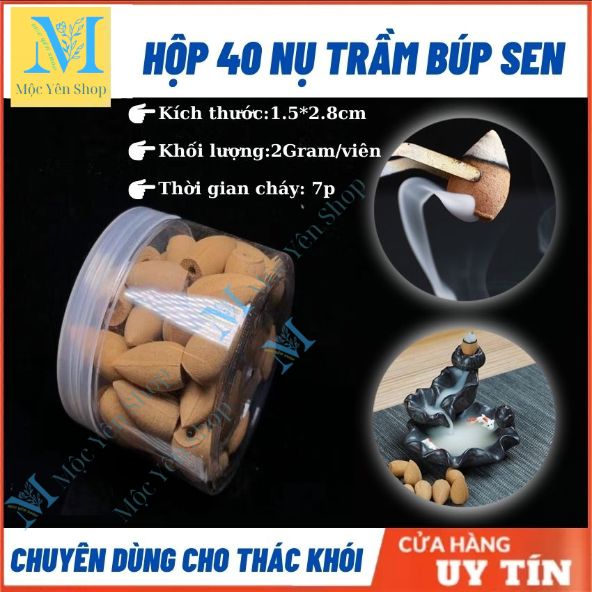 Nụ Trầm Hương Búp Sen 40 Nụ Khói Tỏa Ngược Dùng Cho Thác Khói Trầm Hương