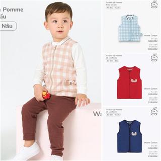 [CHÍNH HÃNG] Áo gile caro tai gấu dễ thương trẻ em 44-017 La Pomme
