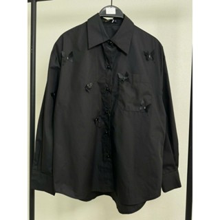 Áo Sơ Mi Nữ CCHAT Dáng Suông Đính Bướm Chất Liệu Cao Cấp Sang Trọng 14SDT9005ST