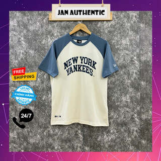 Áo Thun NEW ERA NY Kem Tay Xanh Biển Auth | Jan.Authentic
