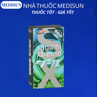 Bao cao su Bạc hà Sagami XTreme Spearmint 0.03mm Nhật Bản siêu mỏng kéo dài thời gian, 10 bao/hộp
