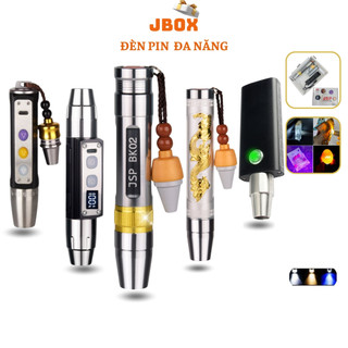 Đèn soi đá quy soi cua tiên giấy tờ JBOX ánh sáng mạnh 3 màu Trắng Vàng Tím UV đầy đủ dây sạc pin