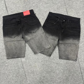 Quần short nam jean cao cấp đen rách vá vải chất bò co giãn nhẹ mẫu mới nhiều màu-AHFASHION