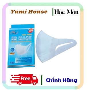 [HỘP-10 CÁI-MÀU TRẮNG] Khẩu trang y tế Famapro 5D Mask dây vải kháng khuẩn 3 lớp