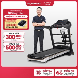 Máy chạy bộ KINGSPORT KS-2035 đa năng, thao tác phím cảm ứng, thiết kế sang trọng cứng cáp, kèm đai massage và thanh gập