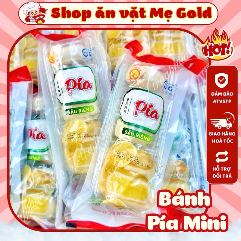 Bánh pía sầu riêng mini Lương Trân đặc sản Sóc Trăng (gói 100g, 5 miếng)