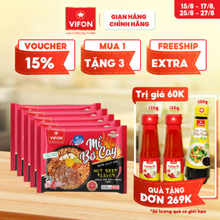 [VOUCHER đến 80K]-Set 5 gói Mì Bò Cay/Bò Kim Chi Cay/Trứng muối cay/Hải sản cay/ trộn tương đen 105gr