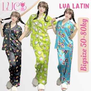 Bộ pijama mặc nhà lụa latin may kỹ thiết kế cao cấp tnqd cho bạn nữ