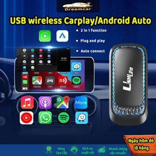 USB Carplay Không dây Android box ô tô CarPlay & Android Auto tự động 2 trong 1 5G WiFi Ai Box Mini Support OTA 