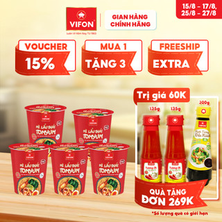 Set 5 ly mì vifon lẩu thái tomyum/ lẩu thái tôm/ bò/ gà/chay sala/ chay lẩu thái 60gr/ ly