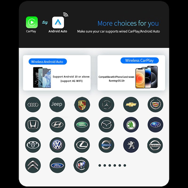 USB Carplay Không dây Android box ô tô CarPlay & Android Auto tự động 2 trong 1 5G WiFi Ai Box Mini Support OTA | BigBuy360 - bigbuy360.vn