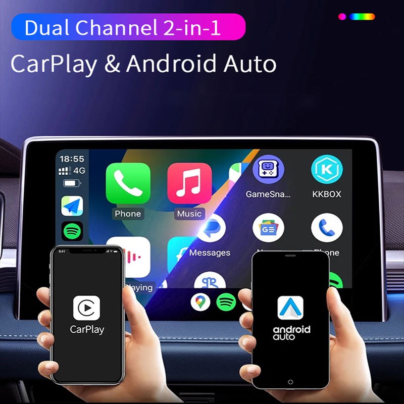 USB Carplay Không dây Android box ô tô CarPlay & Android Auto tự động 2 trong 1 5G WiFi Ai Box Mini Support OTA | BigBuy360 - bigbuy360.vn