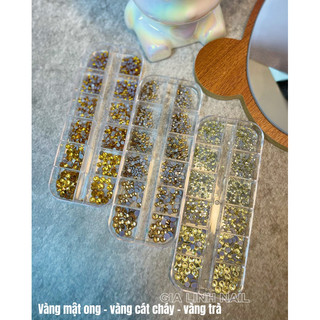 Đá khay chân keo 12 ô mix size trang trí móng