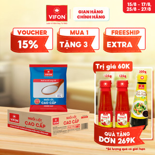 [VOUCHER đến 80K]-Thùng 24 Gói Muối tinh/ I- Ốt Cao Cấp VIFON 450g/Gói