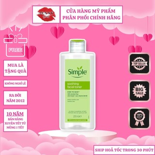 Nước Hoa Hồng Không Cồn Simple Soothing Facial Toner