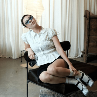 Áo sơ mi nữ tay bồng cổ sen rúm thân - UYU - TOKYO MILK BLOUSE - T02