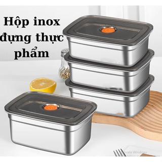 Hộp đựng thực phẩm bằng inox VAN CAM (U17), khay đựng đồ để tủ lạnh ngăn mùi có nắp đậy