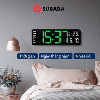 Đồng hồ điện tử led để bàn hoặc treo tường trang trí phòng ngủ phòng khách có báo thức Subada đủ thứ ngày tháng năm DHO4