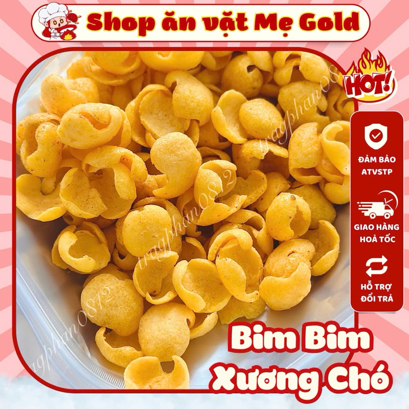 Bim bim xương chó siêu cay, snack hình xương chó tẩm vị giòn cay (500g)
