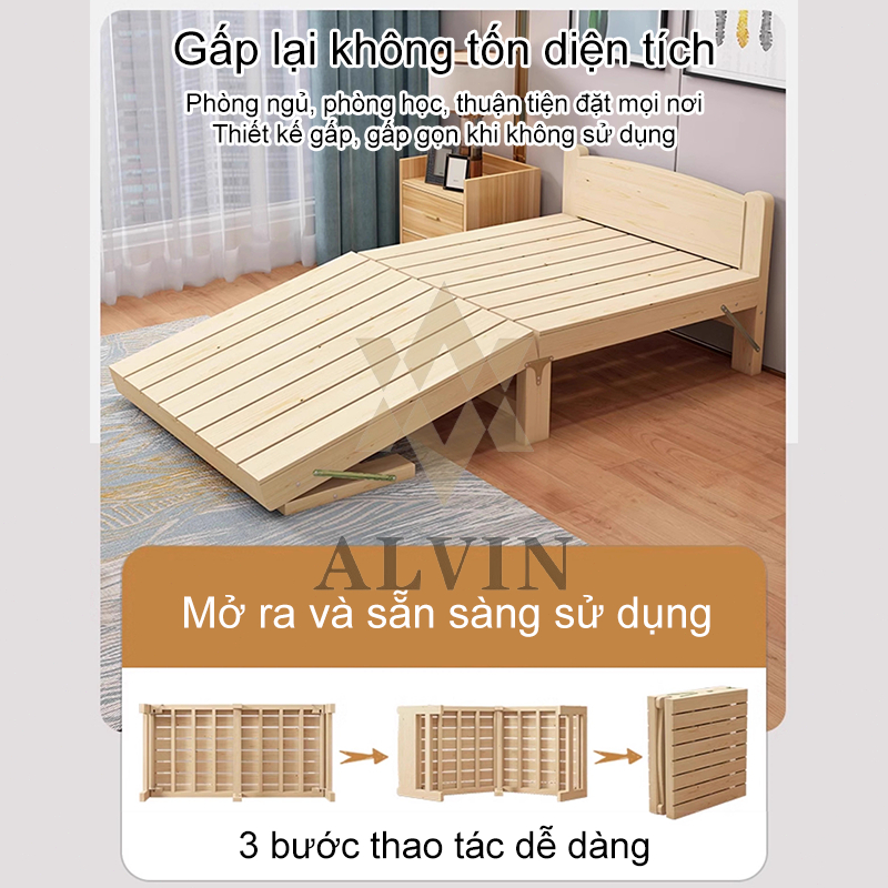 Giường gỗ gấp Giường Pallet Gỗ Thông Mới Giường Ngủ Đẹp Chất Lượng gỗ thật 100% 3.5/4/5/6 feet | BigBuy360 - bigbuy360.vn