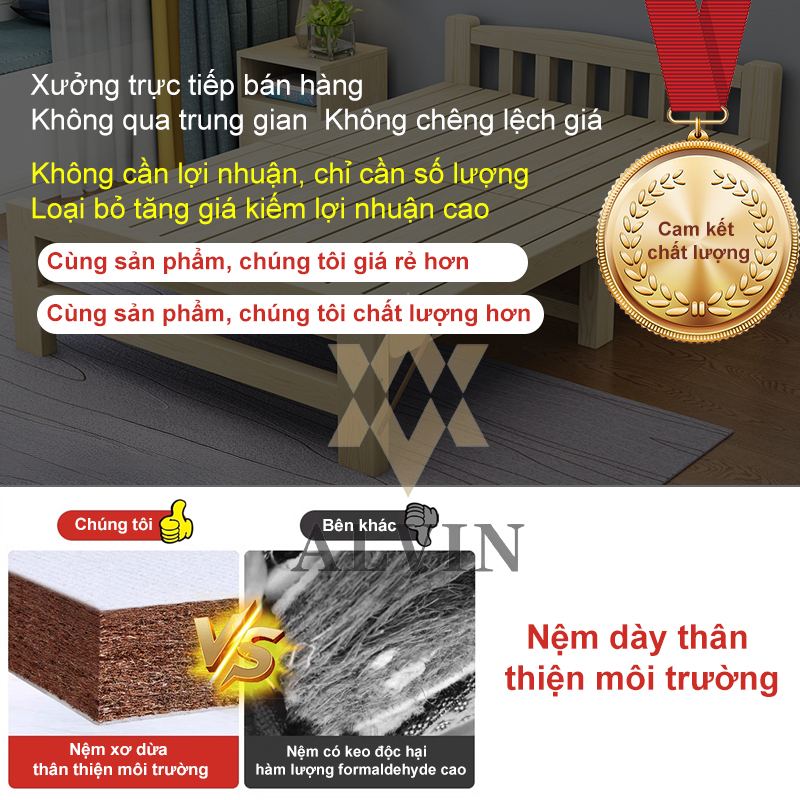 Giường gỗ gấp Giường Pallet Gỗ Thông Mới Giường Ngủ Đẹp Chất Lượng gỗ thật 100% 3.5/4/5/6 feet | BigBuy360 - bigbuy360.vn