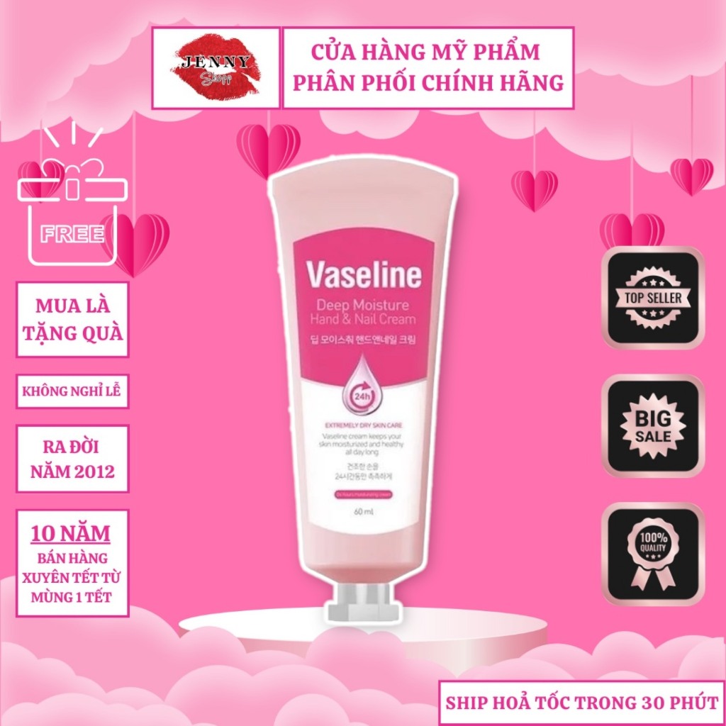Kem Dưỡng Da Gót Chân & Tay và Móng Vaseline Deep Moisture Hand & Nail Cream