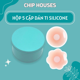 Miếng dán ngực silicon không lộ viền tệp với màu da, dán ti chống lộ Hộp 5 Cặp Che Nhũ Hoa AN999