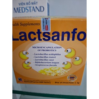 LACTSANFO- men vi sinh dạng vi nang cho người rối loạn tiêu hóa, chướng bụng, đầy hơi- hộp 24 gói