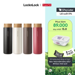 Bình giữ nhiệt LocknLock Flat Tumbler nắp gỗ 400ml LHC4227