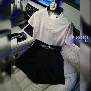 Áo ren thêu chữ ngực tay ngắn 0824 thaotranshop90