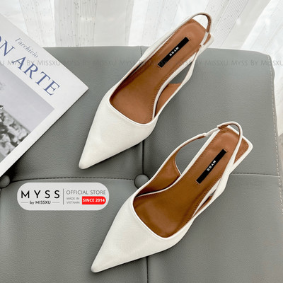 Giày cao gót nữ MYSS mũi nhọn sling back gót dẹp 4 cm thời trang - CG296