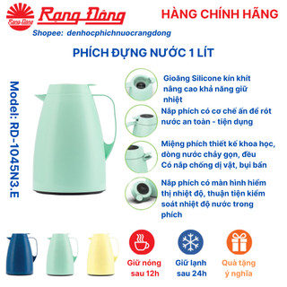Phích nước Rạng Đông 1 lít 1045N3.E. Bình thủy giữ nhiệt, đựng nước pha trà, cafe