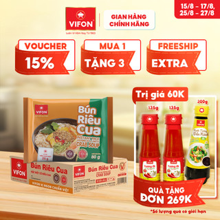 [VOUCHER đến 80K]-Thùng 30 gói Bún Riêu Cua VIFON 80gr/gói