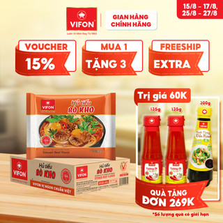 [VOUCHER đến 80K]-Thùng 30 gói Hủ Tiếu Bò Kho VIFON 65g/Gói