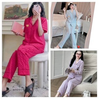 Kẻ cộc dài bộ pyjama đũi xốp cực xinh , màu sắc trẻ trung.