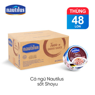Cá hộp Nautilus Cá Ngừ sốt nước tương nhật - Thùng 48 lon