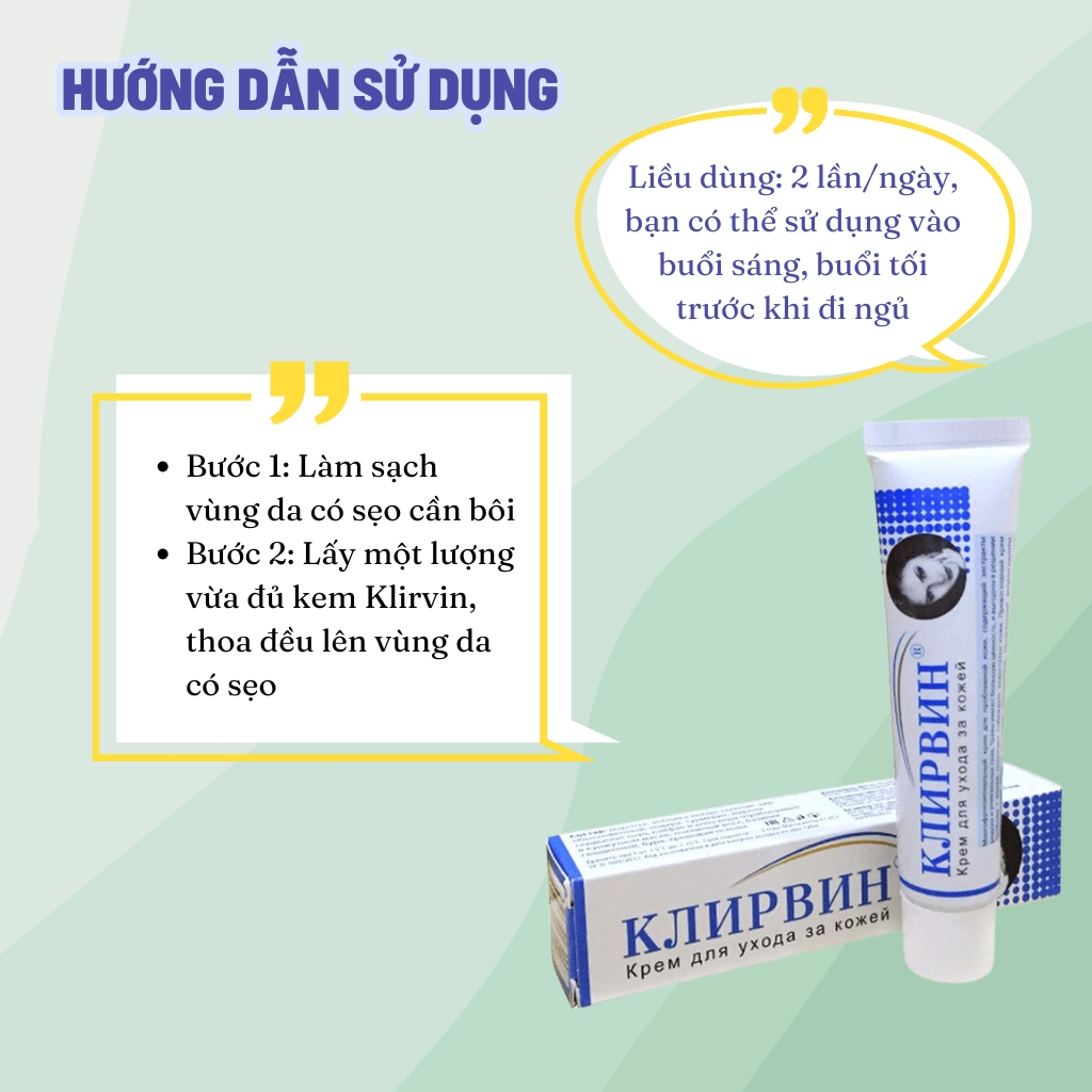 Kem làm mờ, làm phẳng sẹo Klirvin của nga hỗ trợ mờ sẹo thâm sẹo lồi sẹo lõm sẹo rỗ