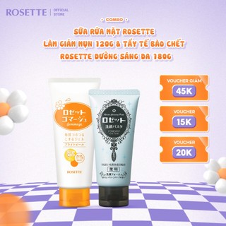 Bộ Sữa Rửa Mặt Rosette Làm Giảm Mụn Pasta Acne Clear 120g và Tẩy Tế Bào Chết Rosette Dưỡng Sáng Da 180g