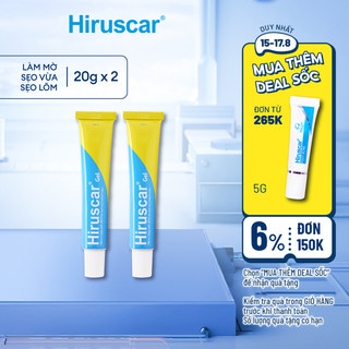 Bộ 2 Gel cải thiện sẹo vừa, sẹo lõm, sẹo thâm Hiruscar Gel 20g